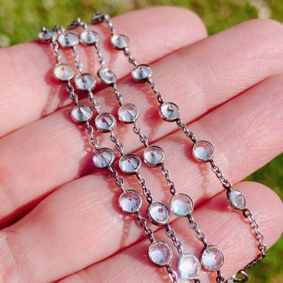 Silpada Retired 925 Sterling Silver CZ Raindrop N1962 Necklace, Chain 22" Dainty - Picture 4 of 11